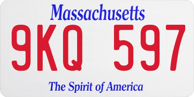 MA license plate 9KQ597