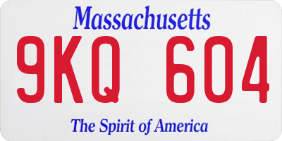 MA license plate 9KQ604