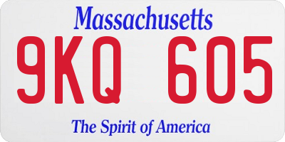 MA license plate 9KQ605
