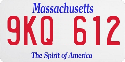 MA license plate 9KQ612