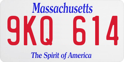 MA license plate 9KQ614