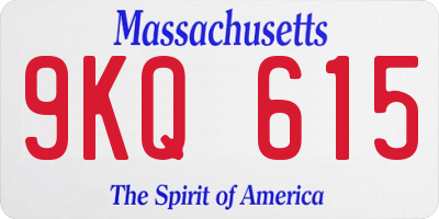 MA license plate 9KQ615