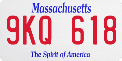 MA license plate 9KQ618