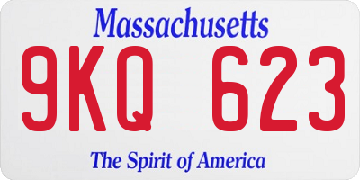 MA license plate 9KQ623