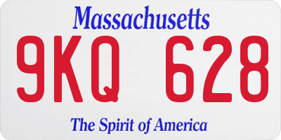 MA license plate 9KQ628