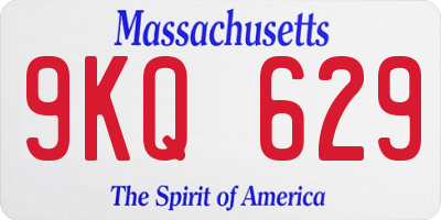 MA license plate 9KQ629
