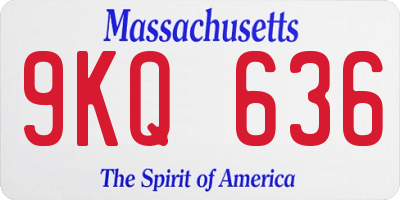 MA license plate 9KQ636
