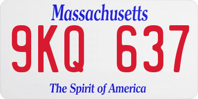 MA license plate 9KQ637