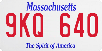 MA license plate 9KQ640