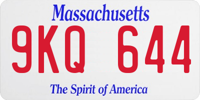 MA license plate 9KQ644