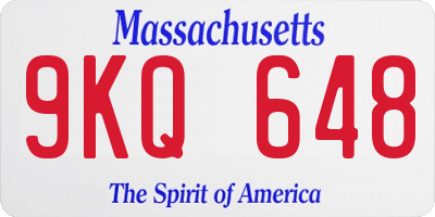 MA license plate 9KQ648