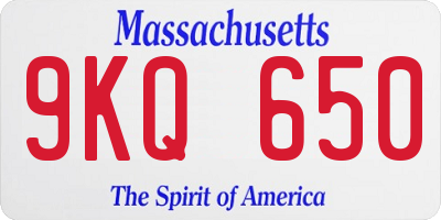 MA license plate 9KQ650