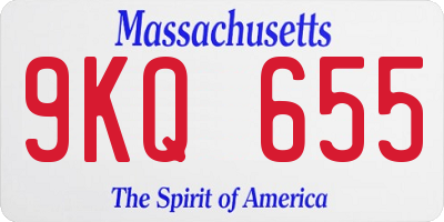 MA license plate 9KQ655