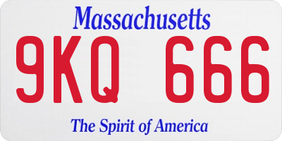 MA license plate 9KQ666