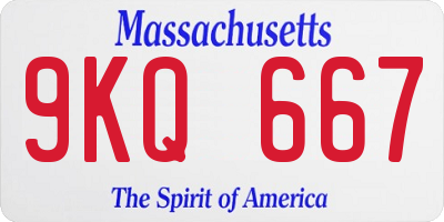 MA license plate 9KQ667
