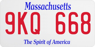 MA license plate 9KQ668