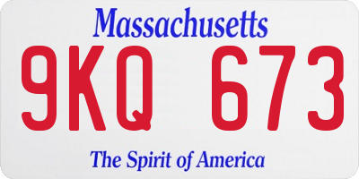 MA license plate 9KQ673
