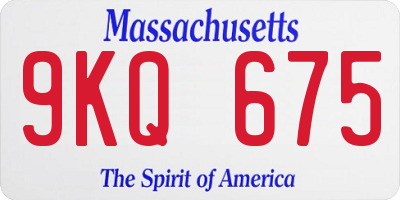 MA license plate 9KQ675