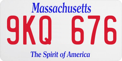 MA license plate 9KQ676