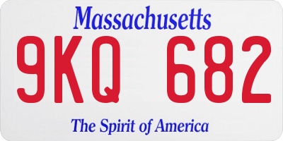 MA license plate 9KQ682