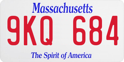 MA license plate 9KQ684