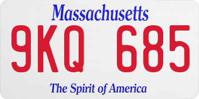 MA license plate 9KQ685
