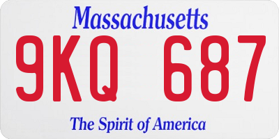 MA license plate 9KQ687
