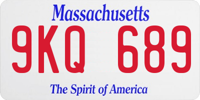 MA license plate 9KQ689