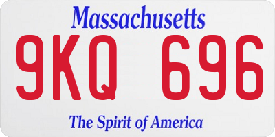 MA license plate 9KQ696