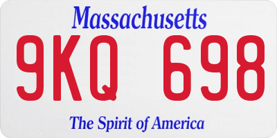 MA license plate 9KQ698