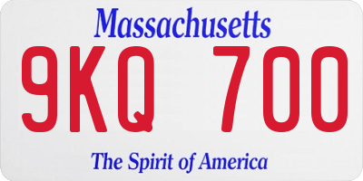 MA license plate 9KQ700