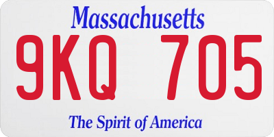 MA license plate 9KQ705