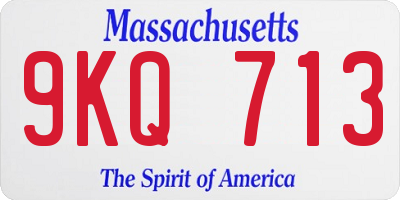 MA license plate 9KQ713