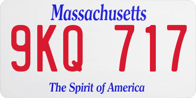 MA license plate 9KQ717