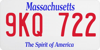 MA license plate 9KQ722