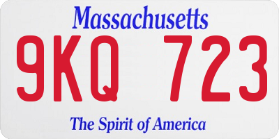 MA license plate 9KQ723