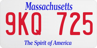 MA license plate 9KQ725