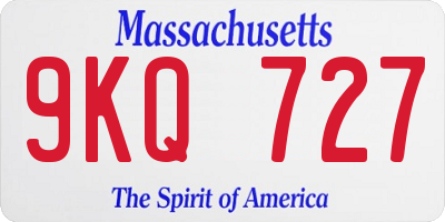 MA license plate 9KQ727