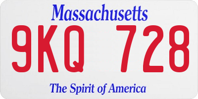 MA license plate 9KQ728