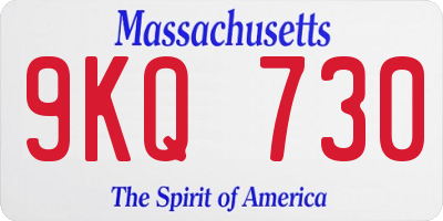 MA license plate 9KQ730