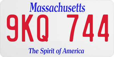 MA license plate 9KQ744
