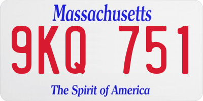 MA license plate 9KQ751
