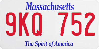 MA license plate 9KQ752
