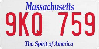 MA license plate 9KQ759