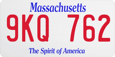 MA license plate 9KQ762