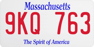 MA license plate 9KQ763