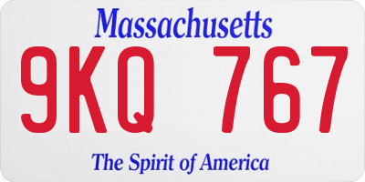 MA license plate 9KQ767