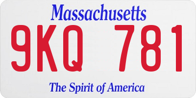 MA license plate 9KQ781