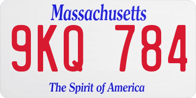 MA license plate 9KQ784