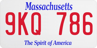 MA license plate 9KQ786